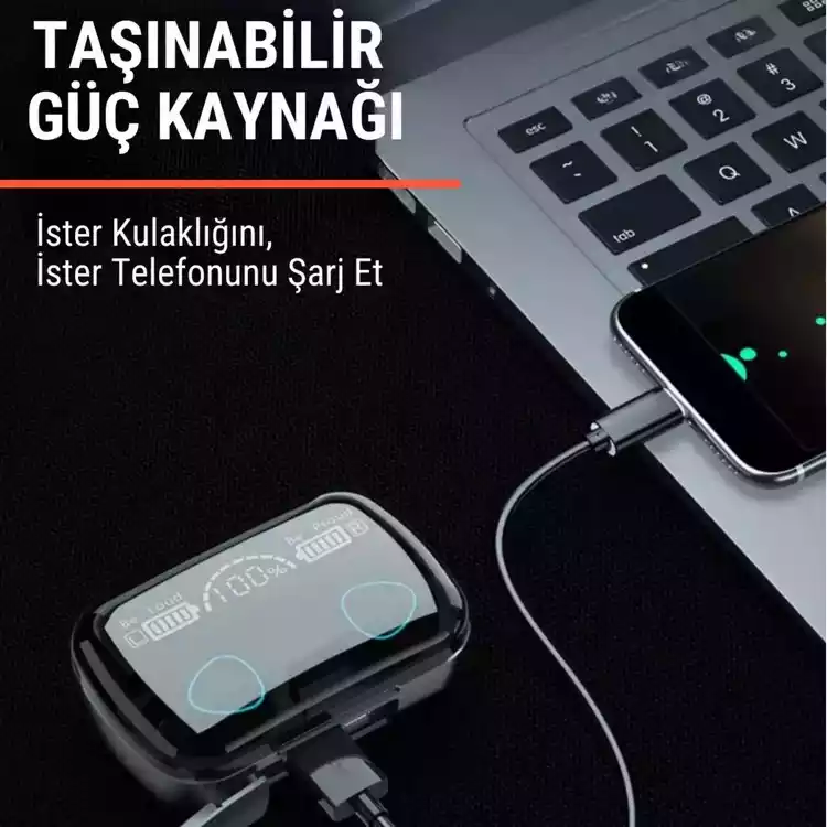 Powerbank'li Kablosuz Kulaklık  - 3
