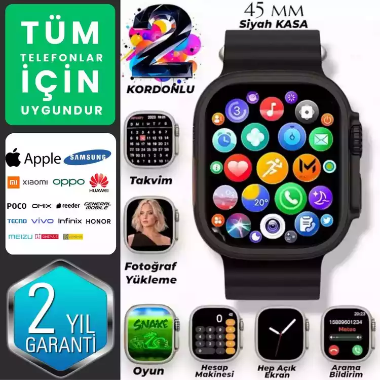Pro Whatch Akıllı Saat | 2. Kordon Hediye - 1